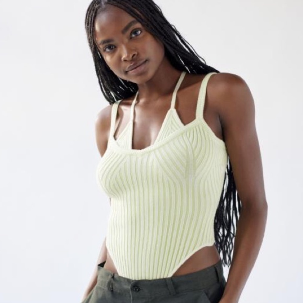 UO Knit Ribbed Strappy Bodysuit